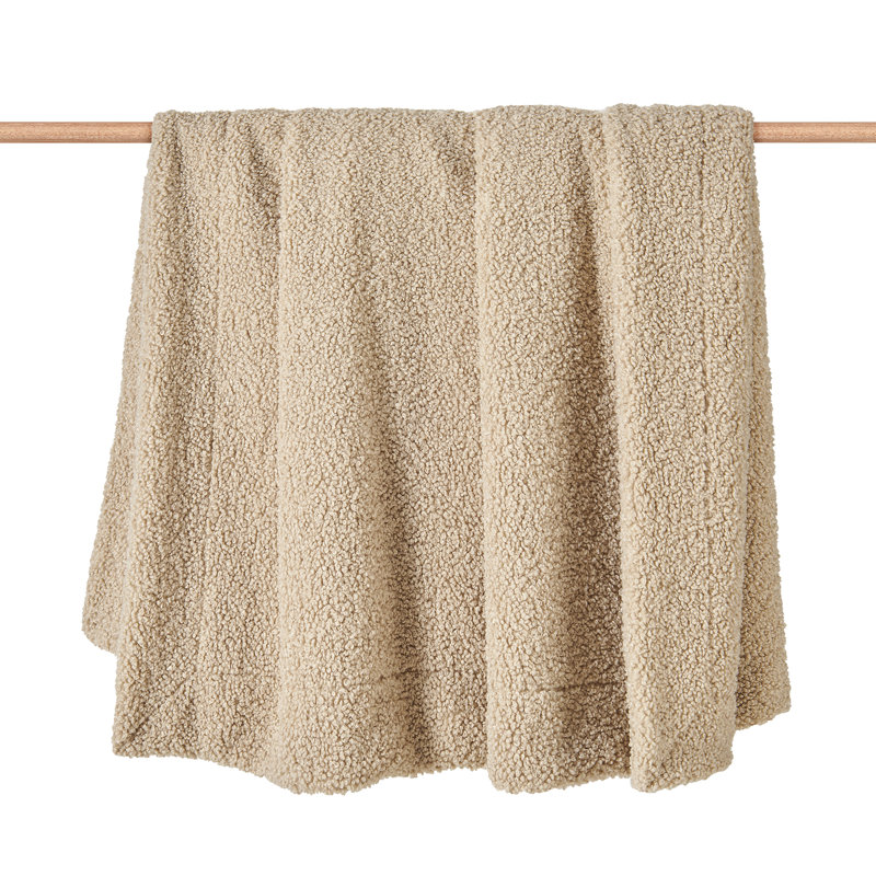 Jeté Teddy, Crème, crème, L 60 po x L 90 po