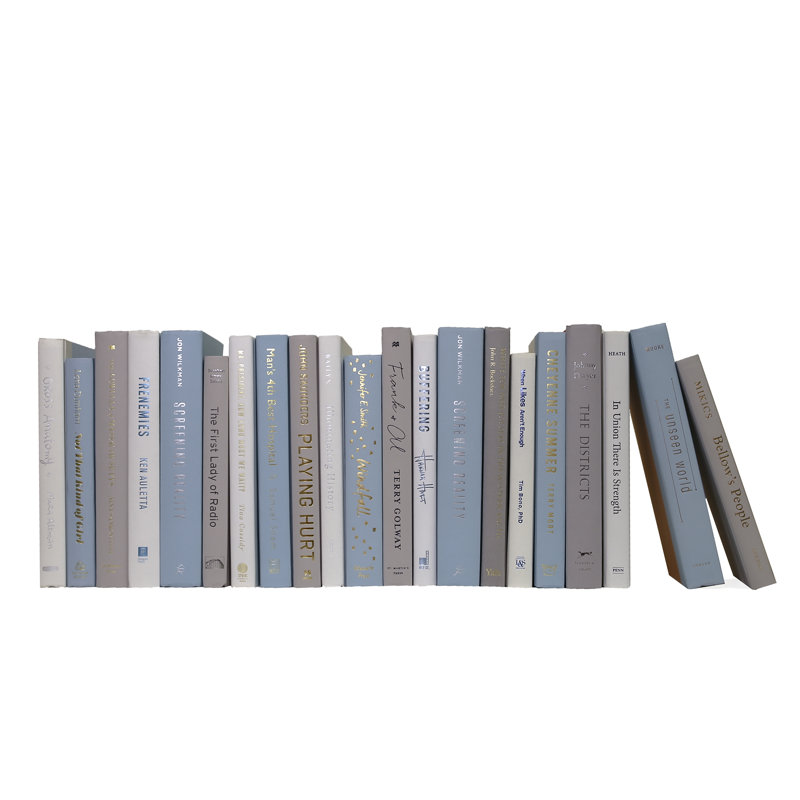 Livres décoratifs - Livres de pluie fraîche - Livres bleus au pied