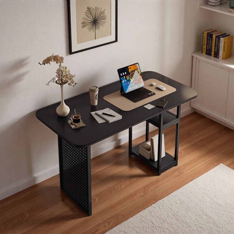 tabletop metal legs storage writing desk, 29.52" H x 39.37" W x 19.68" D