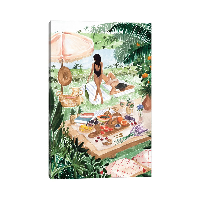 Picnic In The South Of France by Sabina Fenn - No Frame Gallery-Wrapped Canvas Giclée on Canvas, 30.48cm H x 20.32cm W