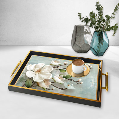 Elegant Glass Tray, 19.7 x 11.4 x 1.4 inches | 100% Durable Glass Construction | Easy to Clean with Damp Cloth | Ideal for Serving, Decorative Display, and Organizing | Stylish Addition to Home Décor