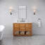 Meuble-lavabo simple autoportant de 48 po avec plateau en marbre de Carrare Tessa