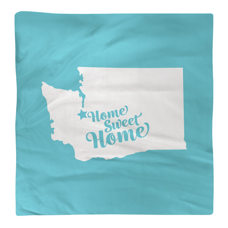 Home Sweet Tacoma Napkin Small - Twill, Teal, 10" W x 10" D, Cotton