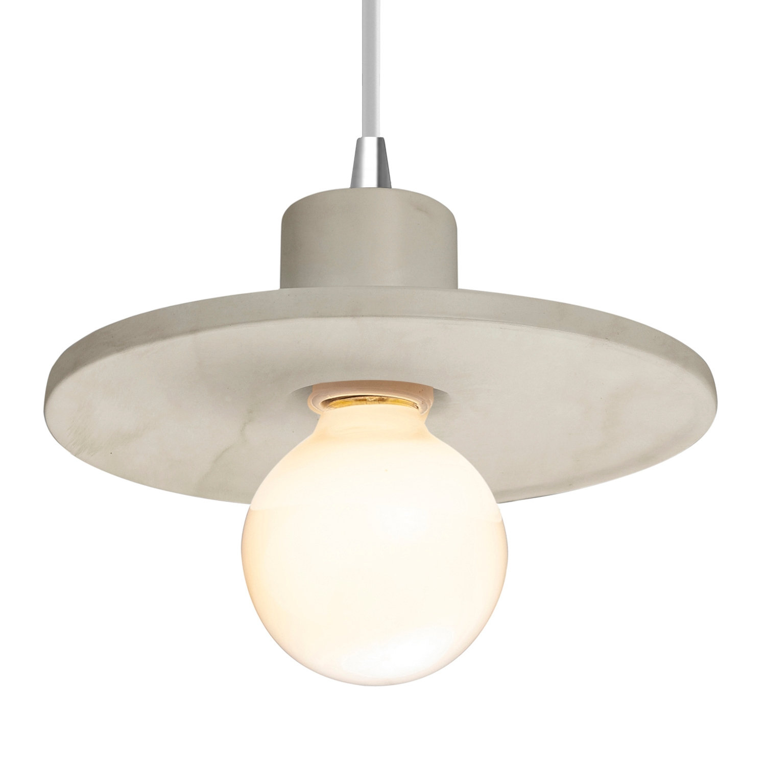 Leni Ceramic Dimmable Pendant, Antique Patina, Polished Chrome