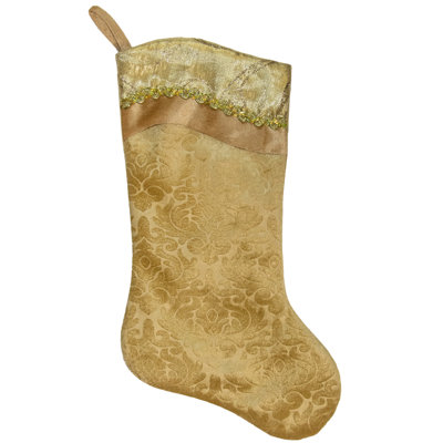 Etched Velvet Christmas Stocking