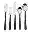 Matte Black Stainless Steel Five Piece Hand Forged Place Setting