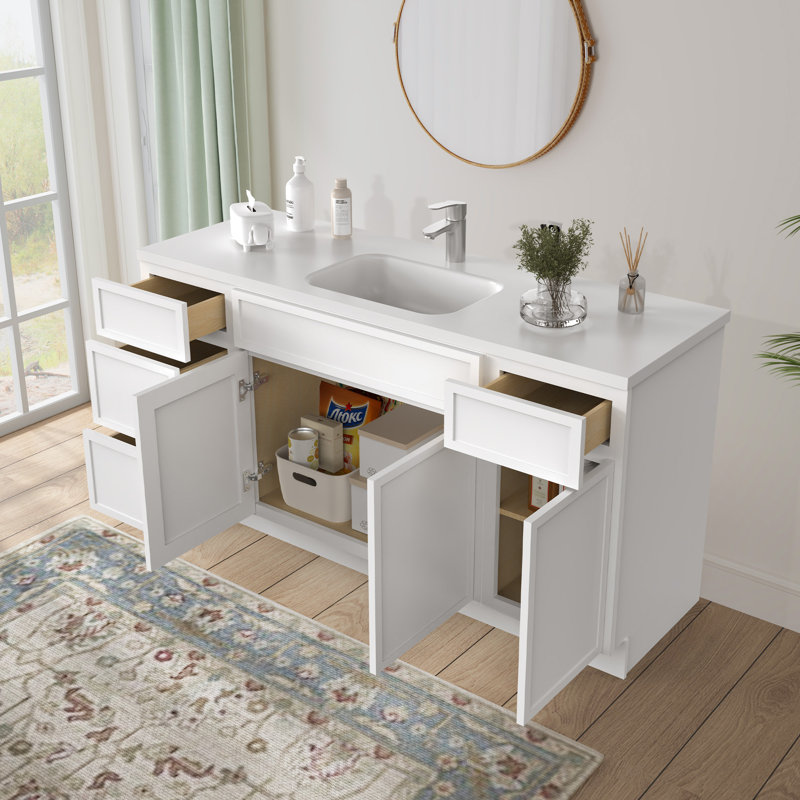 66'' Single Bathroom Vanity Base Only, White