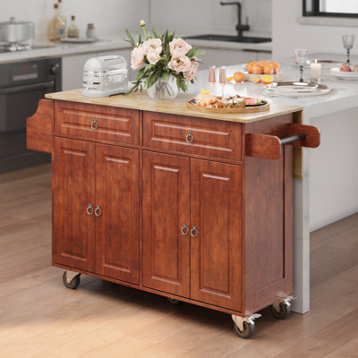 Reheem 45"W Solid Wood Kitchen Island with Drop Leaf by Red Barrel Studio