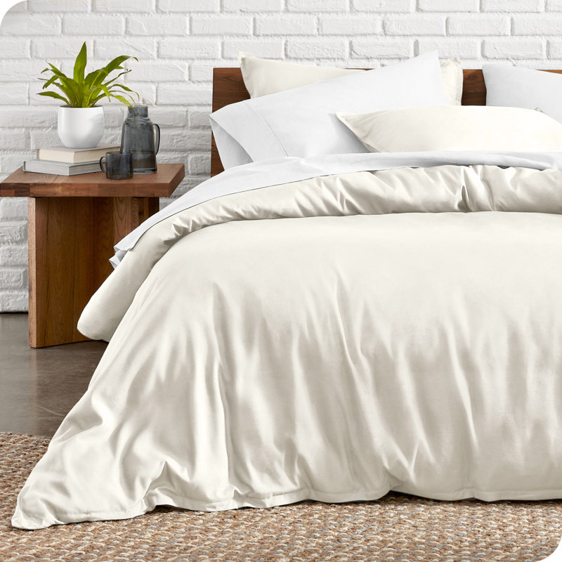 Premium Modern & Contemporary Polyester Duvet Cover & Insert, Twin/Twin XL Comforter + 2 Additional Pieces, Cream