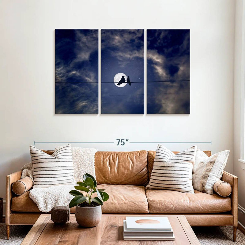 Alvord Night Sky Pigeons, 36" H x 57" W