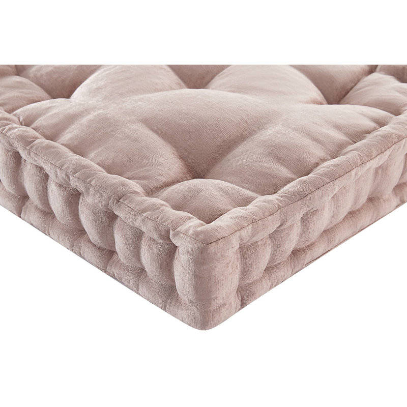 Poly Chenille Square Floor Pillow Cushion-24x24", Blush