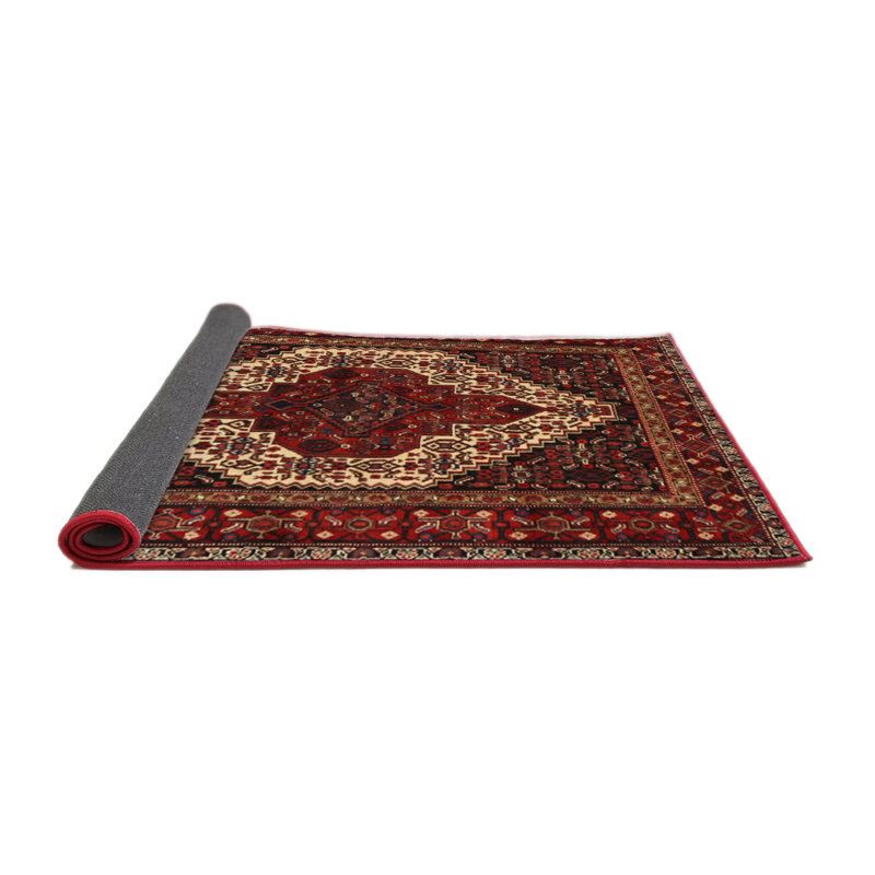 Tapis oriental rouge / crème, Rond 3 pi