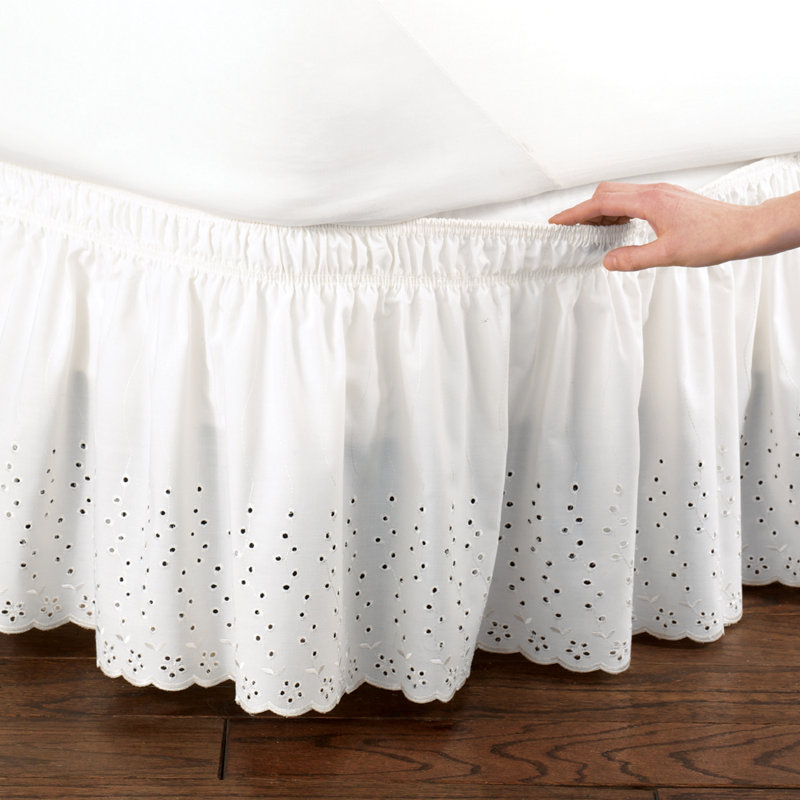  Jupe de lit 54 po Eyelet, Ivoire, Simple