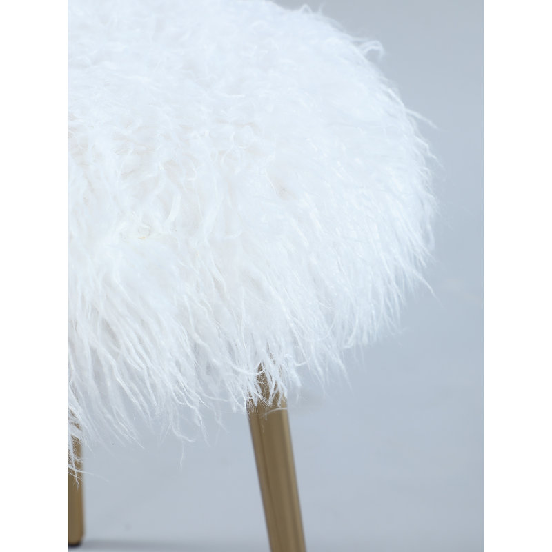 Bright White Faux Fur With Gold Leg Blends Distinguishable Rose Presentings
