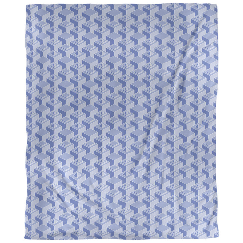 Tissu skyscrapers, Bleu, L 54 po x l 36 po, Coton peigné pima