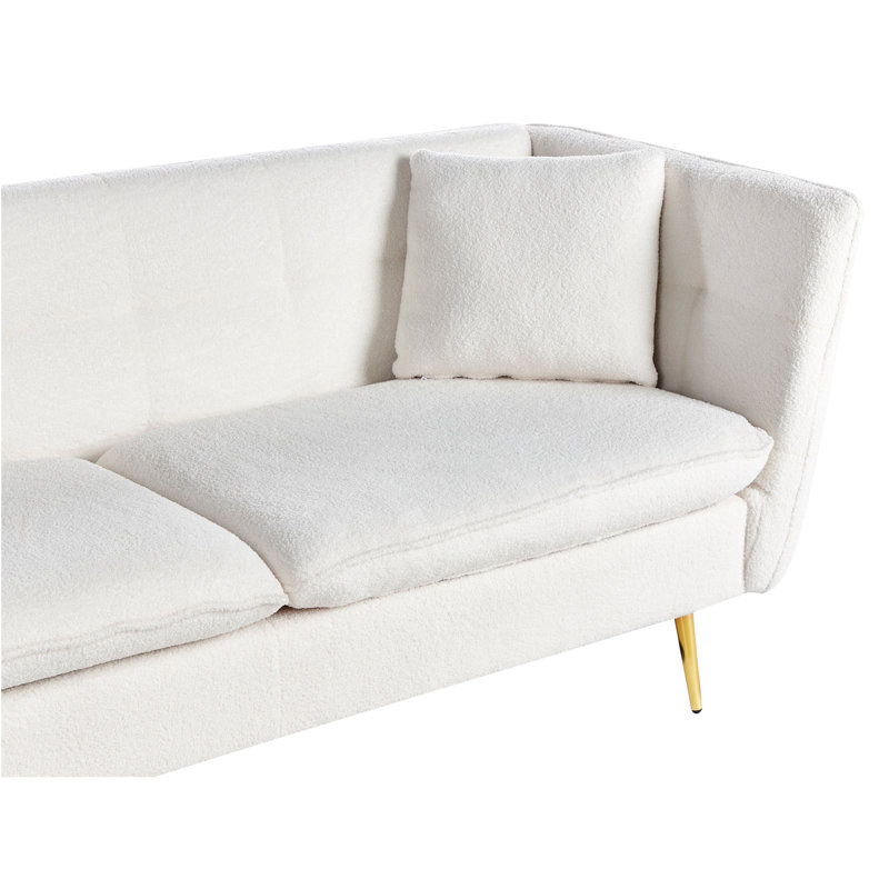 Frederica 3 Seater Sofa, White Boucle