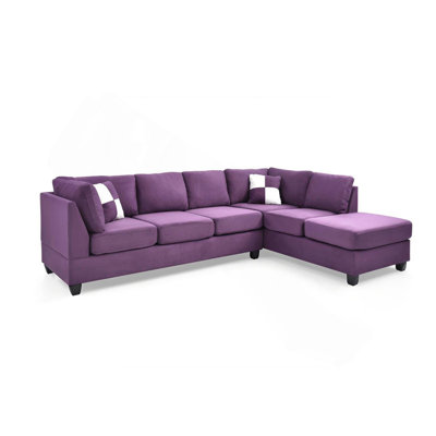 Malone Sectional ( Without Ottoman) , PURPLE