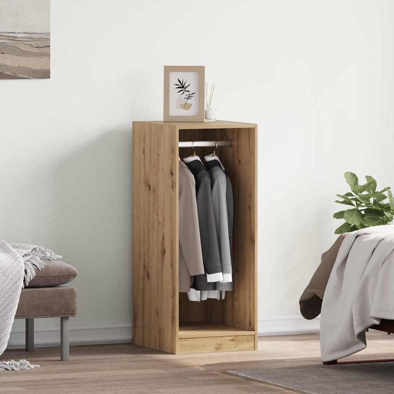 Wardrobe 48X41x102 Cm Engineered Wood, Artisan Oak, 41 x 48 x 102 cm, with Rod