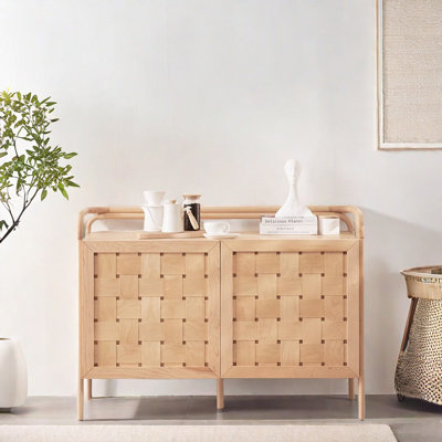 Armoire d'appoint en bois tissé