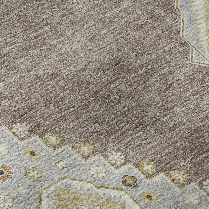 Premium Machine Washable Guada AMF1014 Oriental Rug, Rectangle 5' x 7'6"