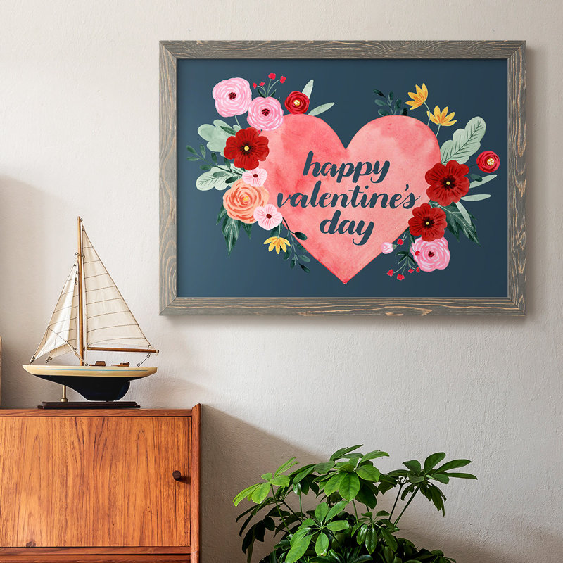 Sweet Hearts Collection, peinture sur toile encadrée, Gris, H 28 po x l 42 po x P 1,5 po