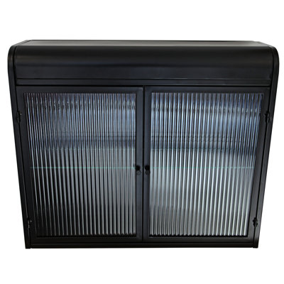 Storage Cabinet With 2 Doors And Fluted Glass - Tempered Shelves, Long-lasting, Ideal For Bathroom Medicine Cabinet, Doors, , Glass, , Vanity