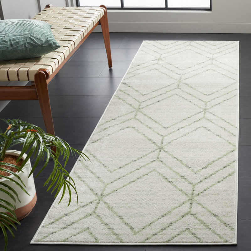 Tapis à motif géométrique Jakes Performance, Tapis de couloir 2 pi 6 po x 8 pi
