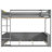 Queen over Queen Bunk Bed with LED and Power Outlet-479732591