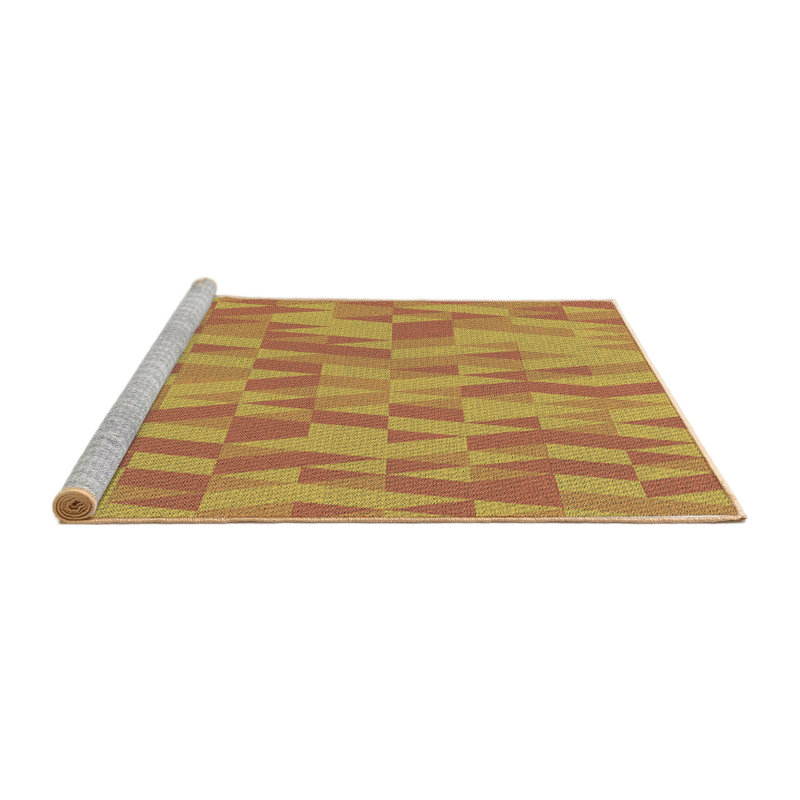 Tapis 100% lavable à la machine à motif Pat72brn, Rond 4 pi