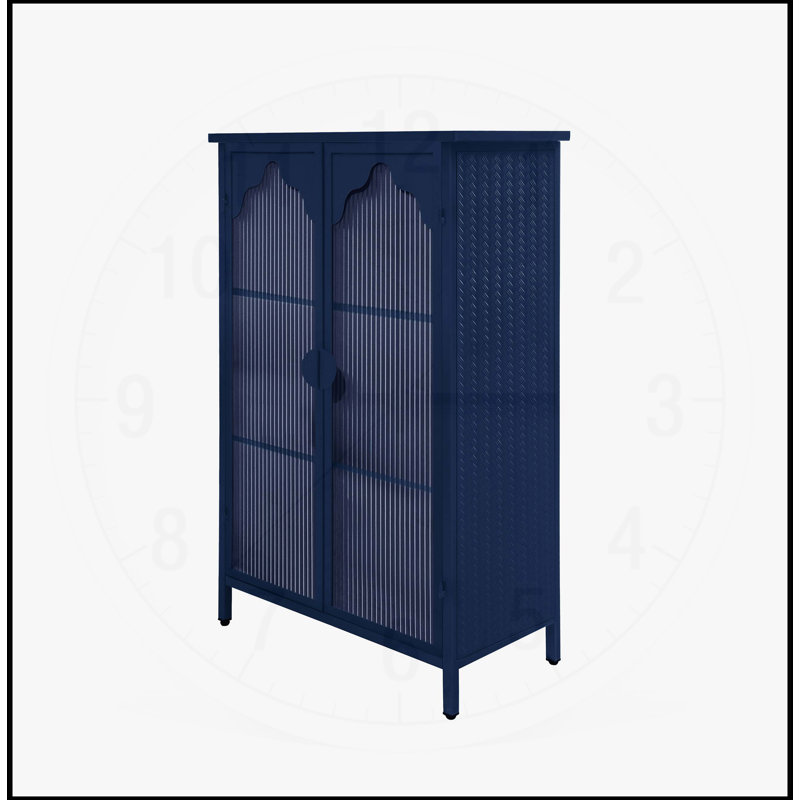 Armoire de rangement en métal à 2 portes avec verre, polyvalente et élégante pour plusieurs pièces, idéale pour la vie organisée et la présentation