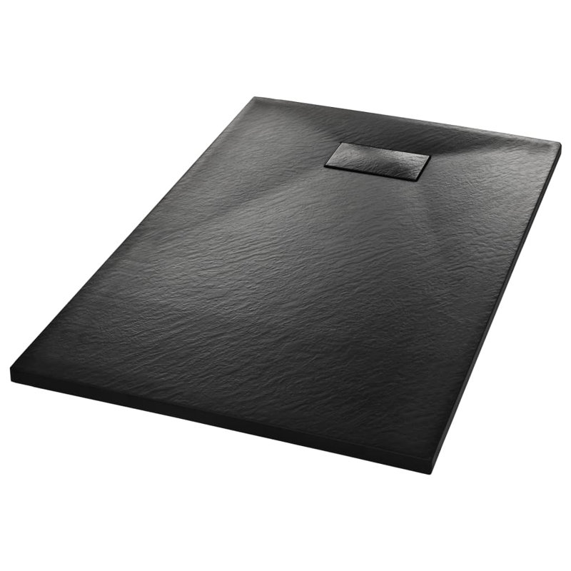 Jamerson Plastic Shower Tray, Black, 4cm H x 100cm W x 80cm D