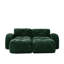 Indoor Sofa for Living Space, Sofa with Tufted Design, High-Density Sponge, and 2 Movable Ottomans-134096874