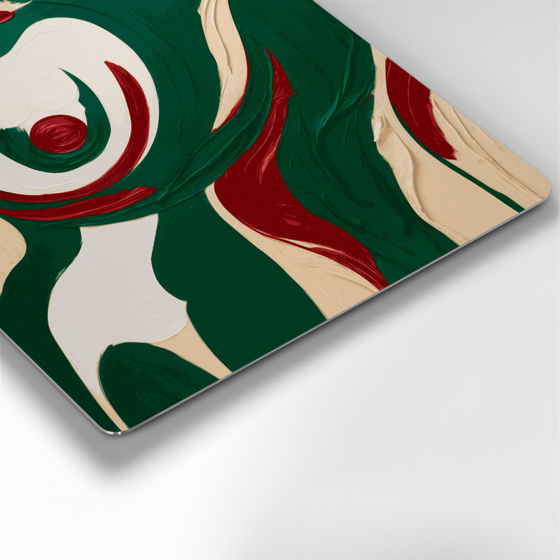 Art mural abstrait en métal vert 78, H 12 po x l 12 po