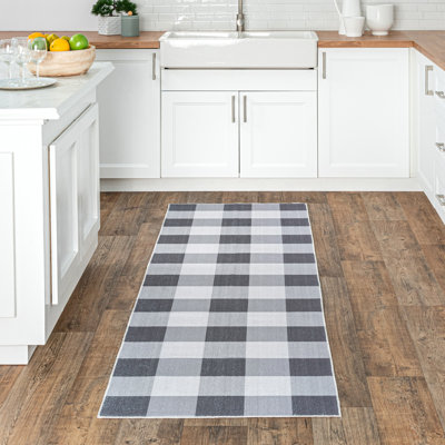 Tapis gris lavable à la machine Micheal Farmhouse