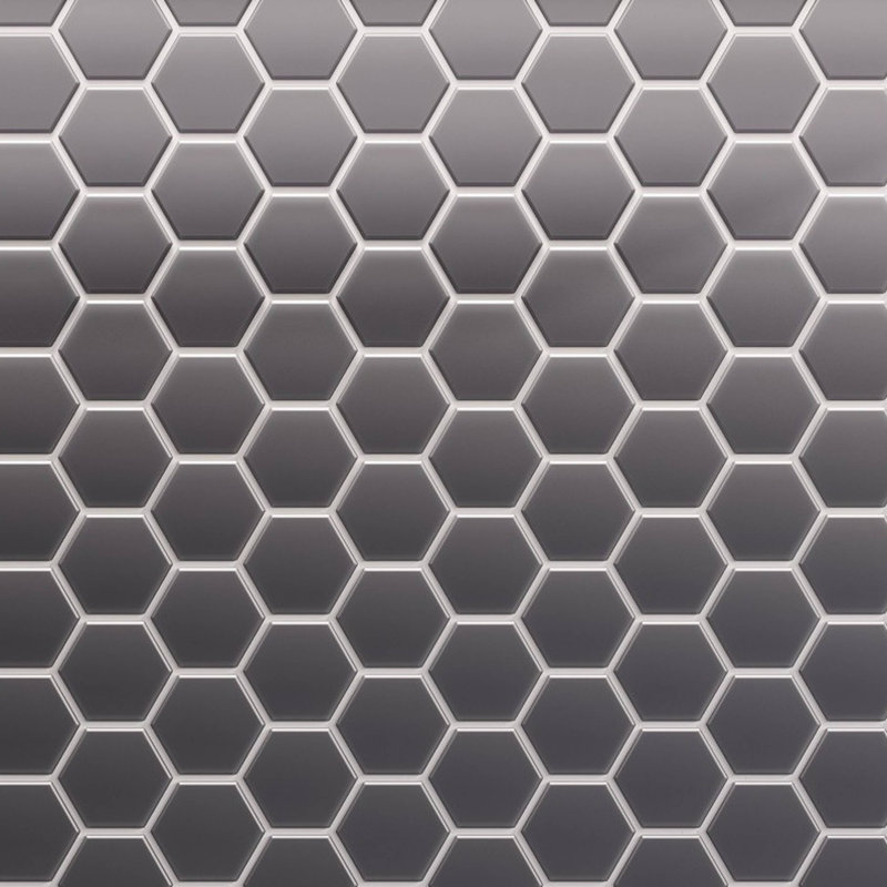 3" Beehive 10.25in.x11.75in. Glass Mosaic Tile, Carbon Matte