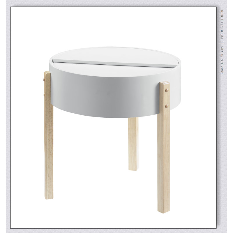 Bodfish White & Natural Round End Table