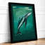 Whale in Motion Coastal - Framed Print-958863296-958863324