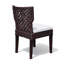 Chaise de salle à manger, siège et dossier en rotin tissé, structure en bois noir moderne
