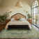 Vintage Floral Distressed Design Non-Slip Low-Pile Soft Thin Faux Wool Area Rug
