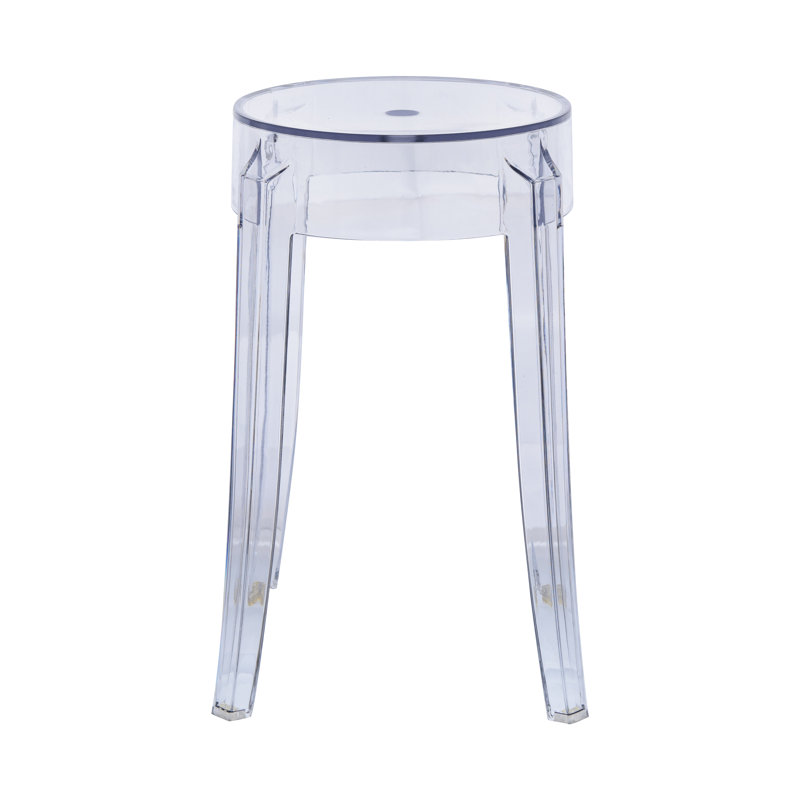 Tabouret de bar à hauteur de comptoir 18 po LeisureMod Averill - Acrylique transparent, léger, design moulé élégant, entièrement assemblé