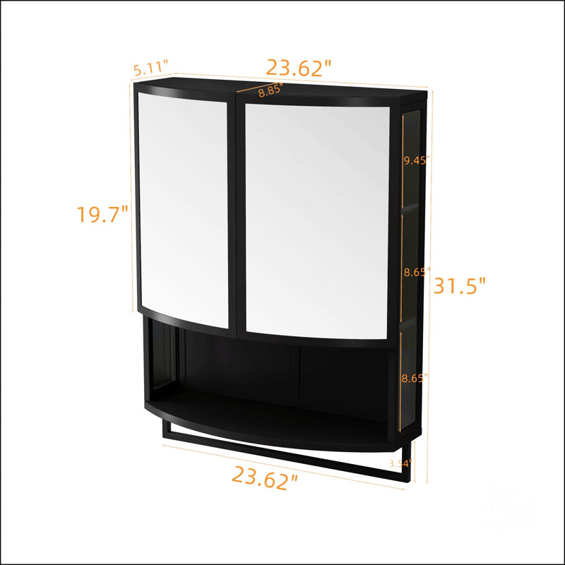 Armoire 23,62 po, Noir