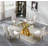 Glass Dining Table Set with Upholstered Dining Chairs, 70" Rectangle Kitchen Table and Chair Set, Clear Glass Dining Room Table Set, Modern Home Kitchen Furniture-1290715443-1290715441-1290715434