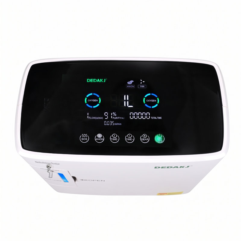 Home Oxygen Generator, 2‑9L/min Adjustable Flow, Nebulization Function, HD LED Touch Screen
