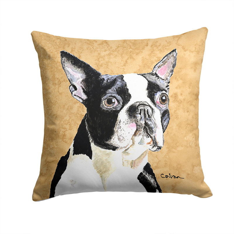 Coussin décoratif carré intérieur/extérieur boston terrier