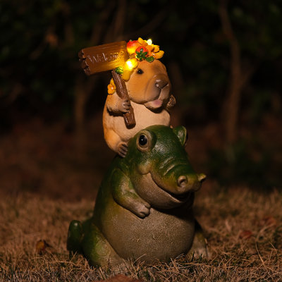 Jardin Statues d'extérieur Jardin Décoration en résine Cadeau de pendaison de crémaillère fait à la main pour Patio