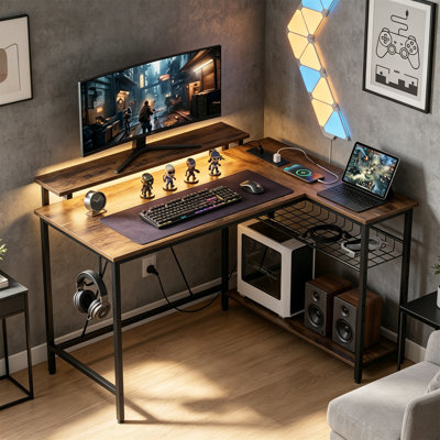 L-Shaped MDF Computer Desk
