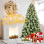 Arbre de Noël avec 450 lumières DEL blanc chaud pré-enfilées, 1588 branches à aiguilles dures, pin 92, installation facile et structure à charnière à mise en forme rapide-1175141933