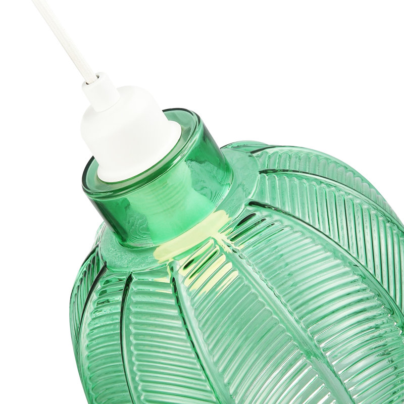 Aamiyah 21cm H Glass Bell Pendant Shade ( Screw On ), Green
