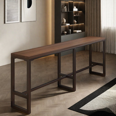 Retro solid wood ironwork bar table