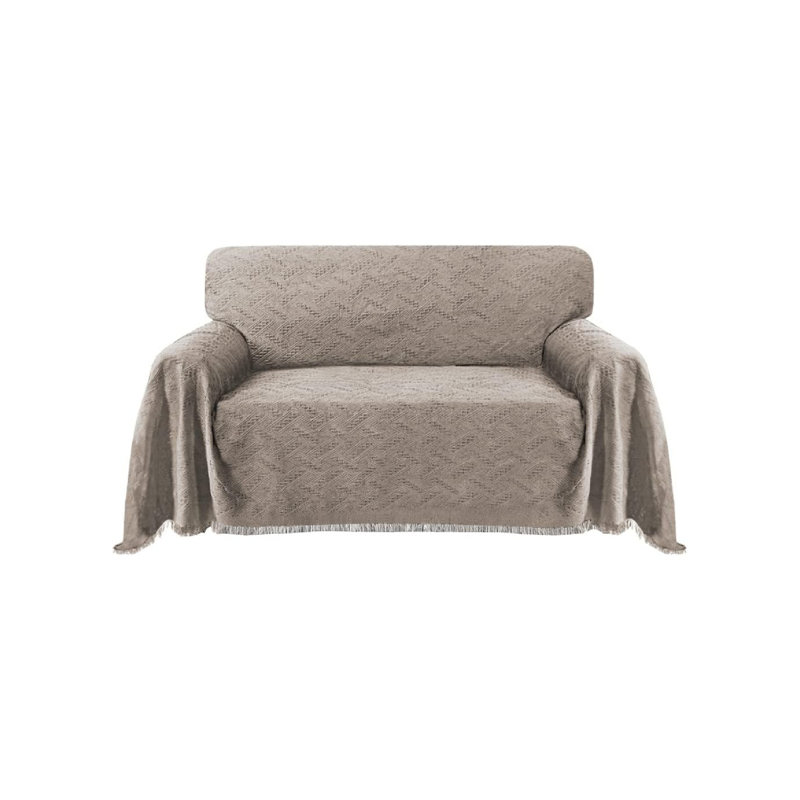 Box Cushion Sofa Slipcover, Sand, 180cm H x 260cm W